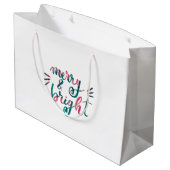 Fröhlich und hell - grün und rosa große geschenktüte (Rückseite Schrägansicht)