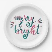 Fröhlich und hell - grün und rosa pappteller (Vorderseite)