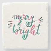 Fröhlich und hell - grün und rosa steinuntersetzer (Vorderseite)