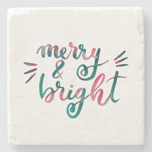 Fröhlich und hell - grün und rosa steinuntersetzer (Vorderseite)