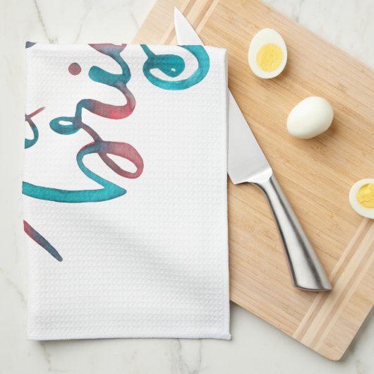 Fröhlich und hell - grün und rot geschirrtuch (Viertel Falte)