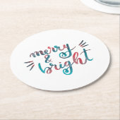 Fröhlich und hell - grün und rot runder pappuntersetzer (Angewinkelt)