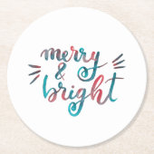 Fröhlich und hell - grün und rot runder pappuntersetzer (Vorderseite)