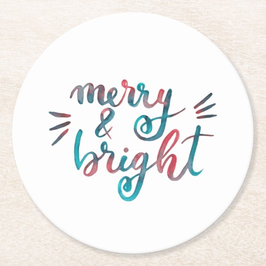 Fröhlich und hell - grün und rot runder pappuntersetzer (Vorderseite)