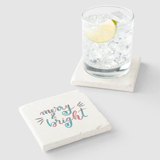 Fröhlich und hell - grün und rot steinuntersetzer (Seitenansicht)