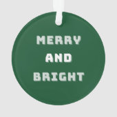 Fröhlich und hell, grüne Weihnachten, Feiertage Ornament (Rückseite)