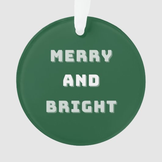 Fröhlich und hell, grüne Weihnachten, Feiertage Ornament (Vorderseite)