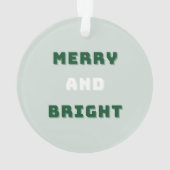 Fröhlich und hell, grüne Weihnachten, Feiertage Ornament (Rückseite)