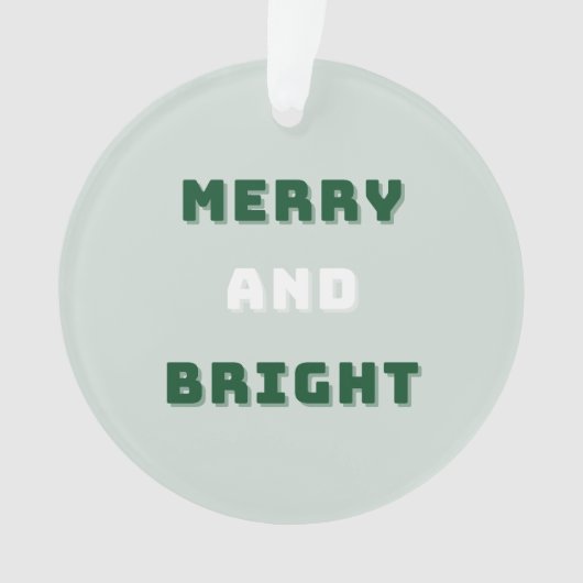 Fröhlich und hell, grüne Weihnachten, Feiertage Ornament (Vorderseite)