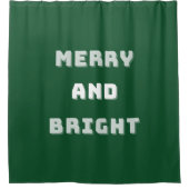 Fröhlich und hell, grüne Weihnachtskunst, Urlaub Duschvorhang (Vorderseite)