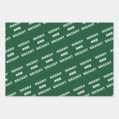 Fröhlich und hell, grüne Weihnachtskunst, Urlaub Geschenkpapier Set (Vorderseite 2)