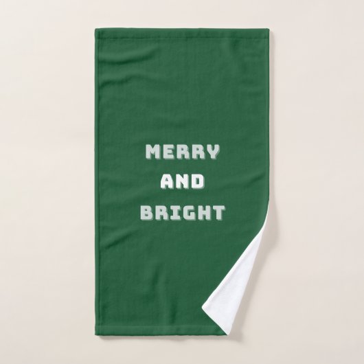 Fröhlich und hell, grüne Weihnachtskunst, Urlaub Handtuch (Handtuch)
