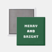 Fröhlich und hell, grüne Weihnachtskunst, Urlaub Magnet (Vorderseite/Rückseite)