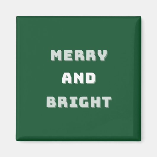 Fröhlich und hell, grüne Weihnachtskunst, Urlaub Magnet (Vorne)