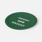 Fröhlich und hell, grüne Weihnachtskunst, Urlaub Pappteller (Schrägansicht)