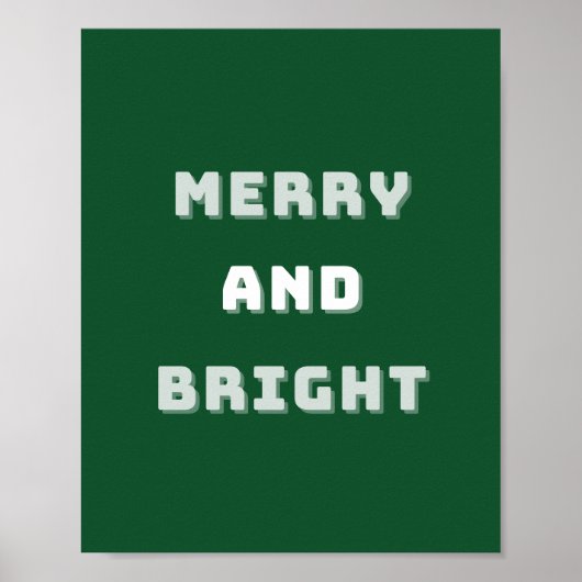 Fröhlich und hell, grüne Weihnachtskunst, Urlaub Poster (Vorne)