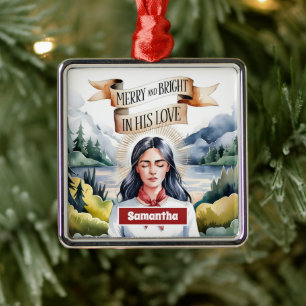 Fröhlich und hell in seiner Liebe Ornament Aus Metall