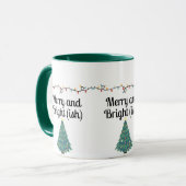 Fröhlich und Hell(lich)  Lustiger Weihnachts-Feier Tasse (Vorderseite Links)