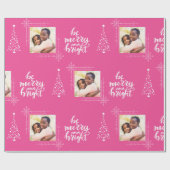 Fröhlich und hell mit einem Foto rosa Weihnachten Geschenkpapier (Flach)