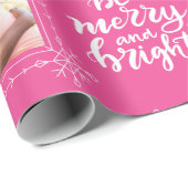 Fröhlich und hell mit einem Foto rosa Weihnachten Geschenkpapier (Rolleneckpunkt)