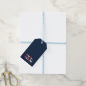 Fröhlich und hell modern blau rot geschenkanhänger (Mit Garn)