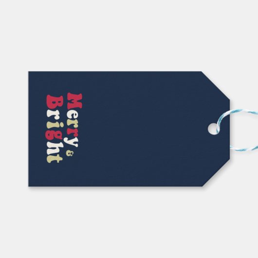 Fröhlich und hell modern blau rot geschenkanhänger (Vorderseite (Horizontal))