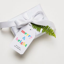 Fröhlich und hell Moderne farbenfrohe Weihnachten Geschenkanhänger