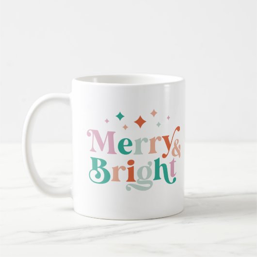 Fröhlich und hell Moderne farbenfrohe Weihnachten Kaffeetasse (Links)
