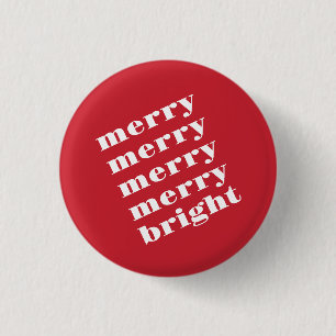 Fröhlich und hell Moderne Minimal Rote Weihnachten Button