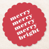 Fröhlich und hell Moderne Minimal Rote Weihnachten Untersetzer (Vorderseite)