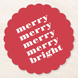 Fröhlich und hell Moderne Minimal Rote Weihnachten Untersetzer