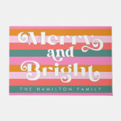 Fröhlich und hell Moderne Stripe Weihnachten Custo Fußmatte (Vorderseite)