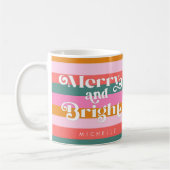 Fröhlich und hell Moderne Stripe Weihnachten Custo Kaffeetasse (Links)