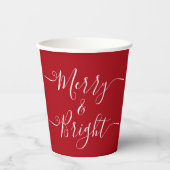 fröhlich und hell | Moderne Typografie Rote Weihna Pappbecher (Vorderseite)
