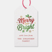 Fröhlich und hell Moderne Weihnachten Red Holly Be Geschenkanhänger (Rückseite)