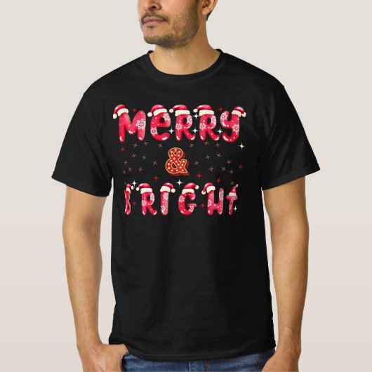 Fröhlich und hell Moderne Weihnachtsfeiertag Schwa T-Shirt (Vorderseite)