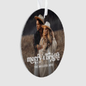 Fröhlich und hell Modernes Weihnachtskuppel Foto Ornament (Vorderseite)