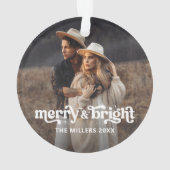 Fröhlich und hell Modernes Weihnachtskuppel Foto Ornament (Rückseite)