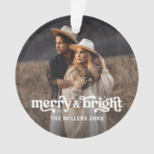 Fröhlich und hell Modernes Weihnachtskuppel Foto Ornament (Vorderseite)