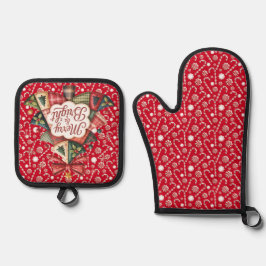 Fröhlich und hell  ofenhandschuh & Topflappen-Set