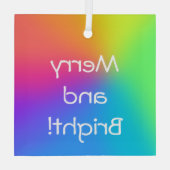 "Fröhlich und hell!" Rainbow Gradient Ornament Aus Glas (Rückseite)