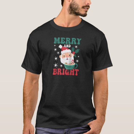 Fröhlich und hell rosa Weihnachtsmann T-Shirt (Vorderseite)