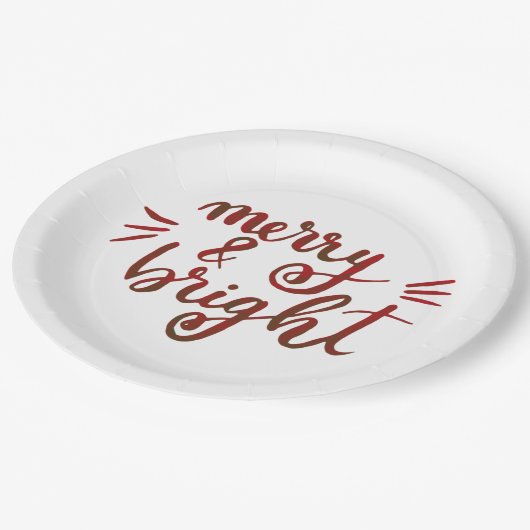 Fröhlich und hell - rot pappteller (Schrägansicht)