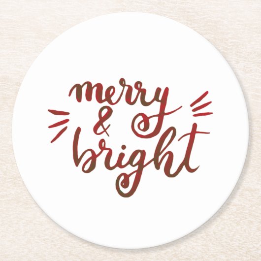 Fröhlich und hell - rot runder pappuntersetzer (Vorderseite)