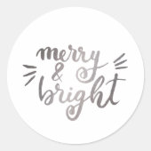 Fröhlich und hell - silber runder aufkleber (Vorderseite)