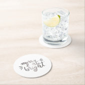 Fröhlich und hell - silber runder pappuntersetzer (Vor Ort)