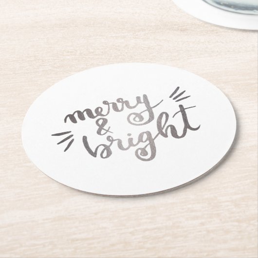 Fröhlich und hell - silber runder pappuntersetzer (Angewinkelt)