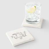 Fröhlich und hell - silber steinuntersetzer (Seitenansicht)