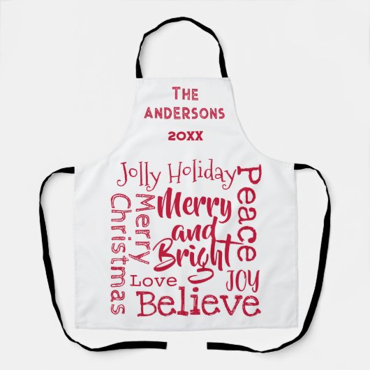 Fröhlich und hell und andere Weihnachtslieder Rot. Schürze (Vorderseite)