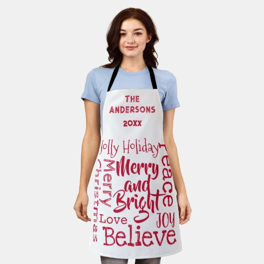 Fröhlich und hell und andere Weihnachtslieder Rot. Schürze (Getragen)